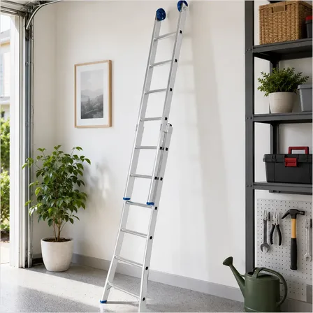 Escada Mor Resistente 2x6 Alumínio Extensiva 3 Em 1 Alumínio