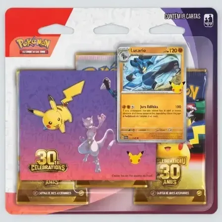 Pokemon 30 Anos Blister Triplo 19 Cartas Com Adesivo Pokémon 30 Anos Português
