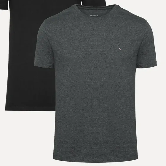 Kit Camisetas Aramis Basic Lisa Preta/grafite