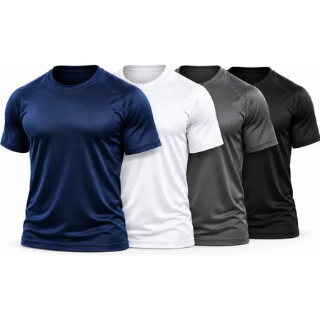 Kit 4 Camiseta Masculina Dry Fit Treino Corrida Termica Uv Branco-azul-preto-cinza Gg