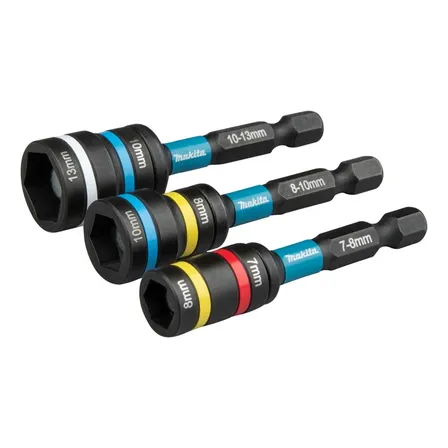 Jogo Soquetes Magnéticos Removíveis 3 Pçs Makita E-29826 Preto