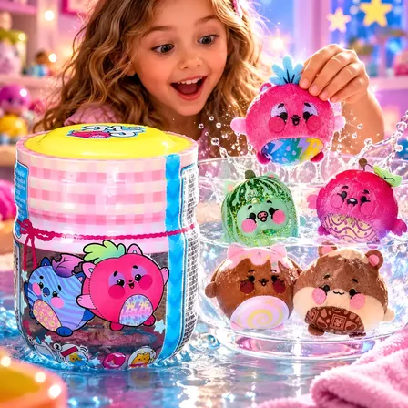 Pote Surpresa Magic Jellykins Revela Pelúcia Na Água Cores Surpresa
