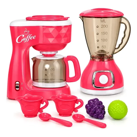 Brinquedo Infantil Cozinha Cafeteira Liquidificador Rosa Rosa-chiclete