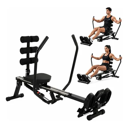 Simulador De Remo Indoor Multifuncional 12 Níveis 120kg Preto