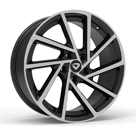 Roda Aro 20 Tala 7,5 Volcano R-seven Furação 5x112 Jetta Preto Diamantado