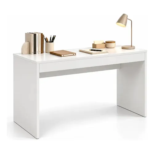 Mesa Mdf Branca Home Office Estudo Compacta Trabalho Remoto Branco