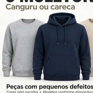 Kit 3 Moletons De Frio Sortidos Careca Canguru Defeito Gg Sortidos