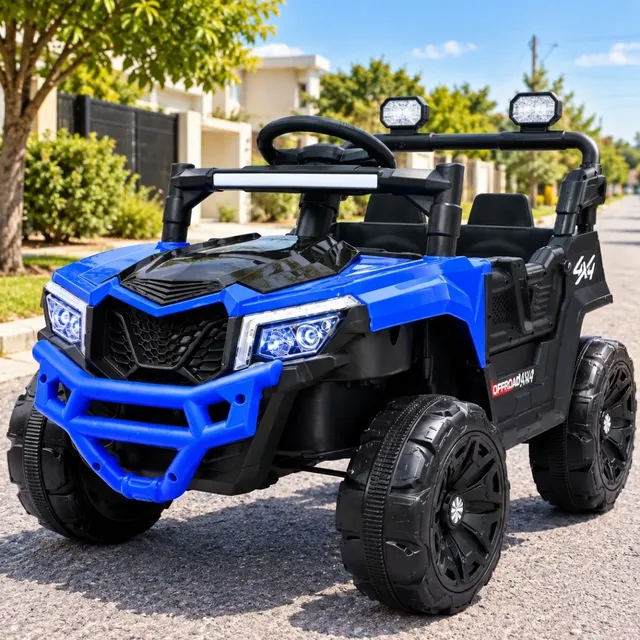 Carro Elétrico Utv Bateria 12v Música Controle Remoto Azul