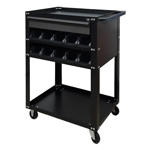 Carro Para Ferramentas Dark Preto Gavetas Plástico Presto Preto