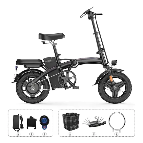 Bicicleta Elétrica Dobrável 500w-35km/h-130kg-48v-10ah Preto 14