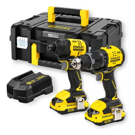 Kit Stanley V20 Furadeira 13mm E Parafusadeira Com Maleta