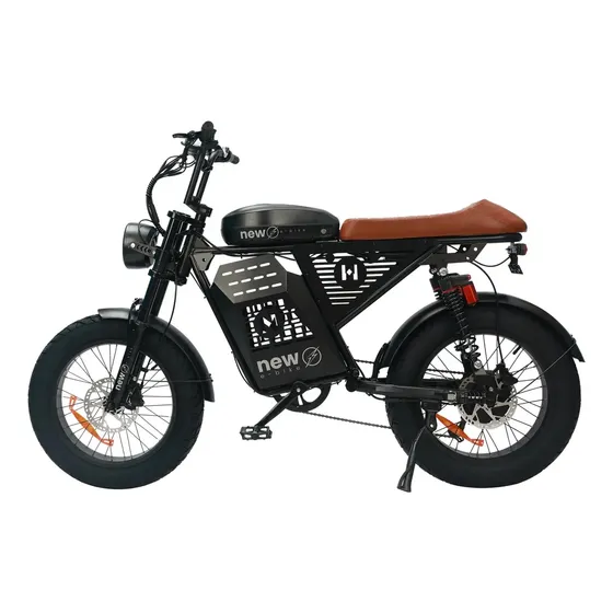 Bicicleta Elétrica Jsl 1000w Preto/marrom Preto/marrom