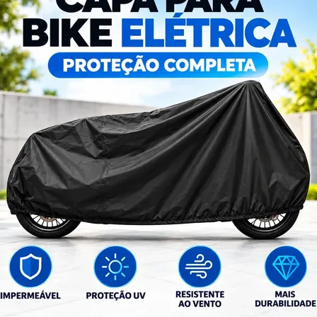 Capa Para Cobrir Bicicleta Elétrica Protetora Sol E Chuva Preto G