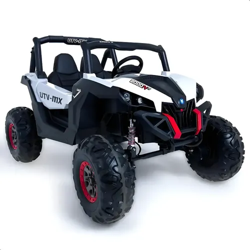 Carrinho Eletrico Utv 2 Assentos Pneus Borracha 4x4 12v Branco