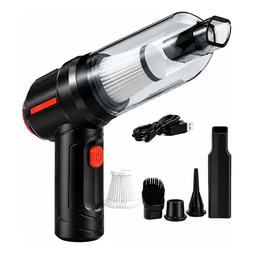 Mini Aspirador De Pó 3 Em 1 Vacuo Usb Portátil Recarregavel Preto 127/220v