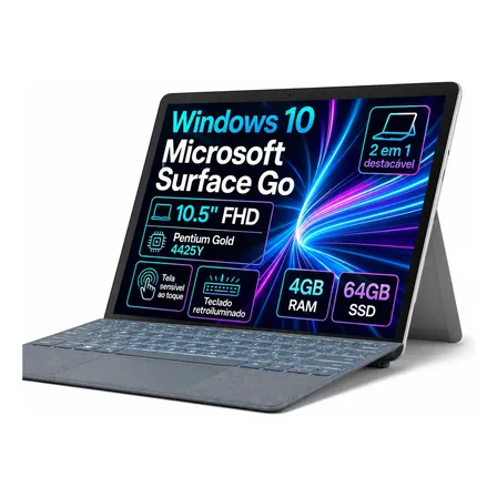 Tablet Microsoft Surface Go Pentium 4425y 4gb 64gb Teclado Prateado