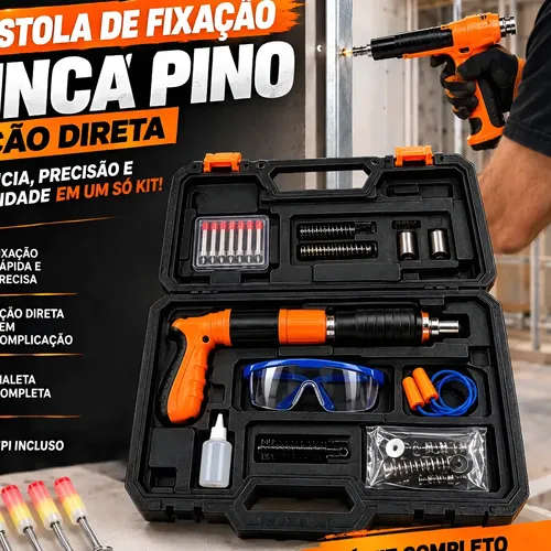 Pistola Finca Pinos 100 Pregos Fixação Ação Direta Pregador