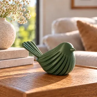 Passarinho Decorativo Moderno Enfeite Sala Cozinha Rack Verde Oliva