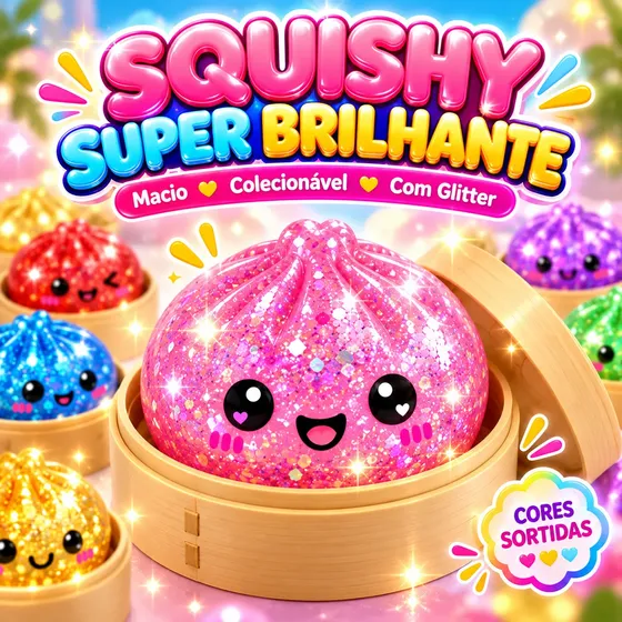 Squishy Brinquedo Antistress Macio Brilhante Bolinha Raro