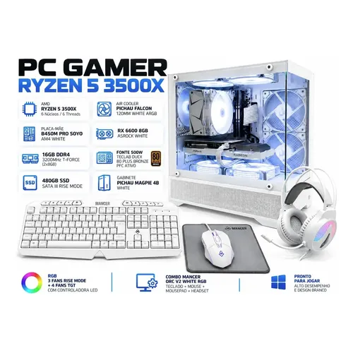 Pc Gamer Ryzen 5 3500x | 16gb Ddr4 | 480gb Ssd | Rx6600 8gb 480 Gb 16 Gb Rx6600 8gb