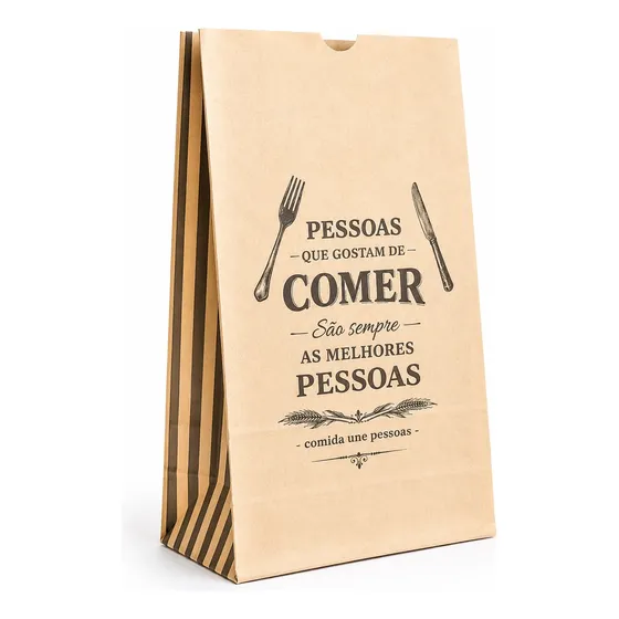 Saco Papel Kraft Delivery 18x10x27 ( 100unid Melhor Preço )