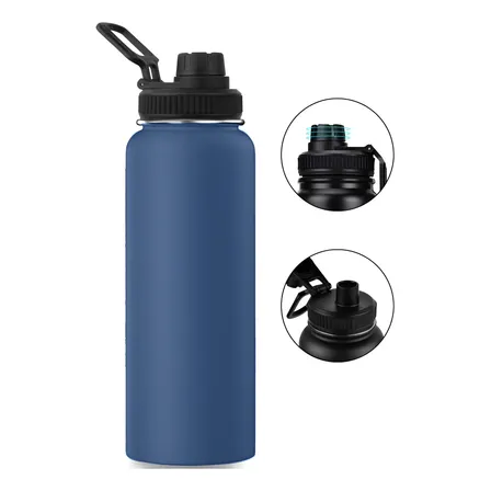 1200ml Garrafa Térmica Isolada A Vácuo Água Gelada E Café Azul-marinho