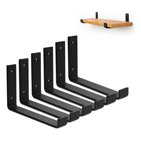 Kit 6pç Mão Francesa Invertida 10cm Grapa De Ferro Industria