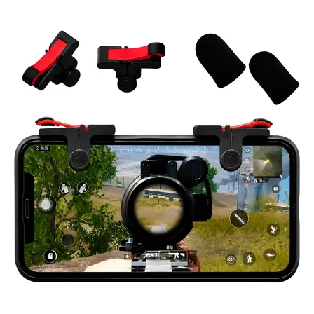 Kit Gatilho Para Celular + Luva De Dedo Gamer Anti Suor