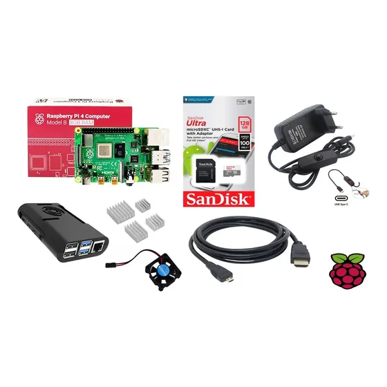 Kit Completo Raspberry Pi4 Pi 4 Model B 8gb Ram, Sd 128gb