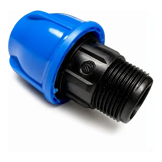 Adaptador De Compressão Rosca Macho 25x3/4 Pead Azul