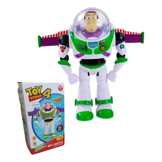Buzz Lightyear Toy Story Com Luzes E Som Com Asas Robô Anda