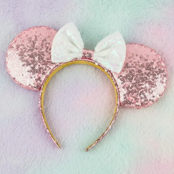 Tiara Rosa Minnie Brilhante Arquinho Arco Fantasia Disney