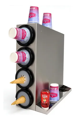 Dispensador De Casquinhas Casçao E Copos Para Sorvetes