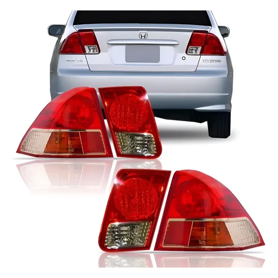 Lanterna Civic 2001 2002 2003 2004 2005 2006 Jogo Completo Vermelho