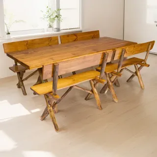 Mesa Para Churrasco /churrasqueira / Rústica Em Pinus 2,20m Cerejeira