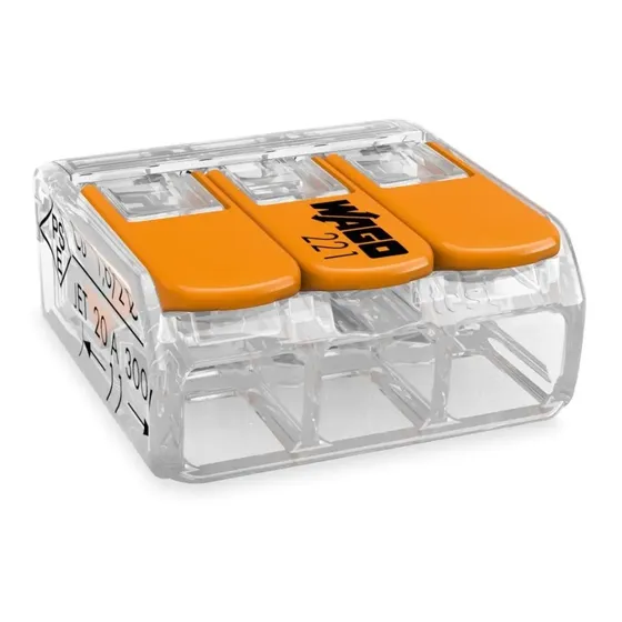 Kit 10x Conector Compacto Emenda 3 Fios Modelo 221-413 Wago