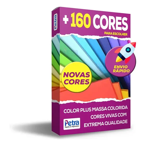Papel Color Plus A3 - 180g/m2 Com 50 Folhas