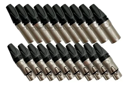 Kit 30 Conectores Xlr Sendo 15m E 15f De Linha Wireconex