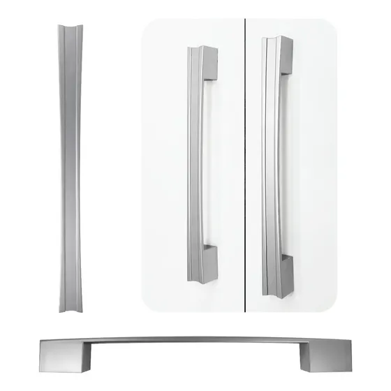 Kit C/10 Puxador Monza 160/192 Mm Porta Cozinha Guarda Roupa