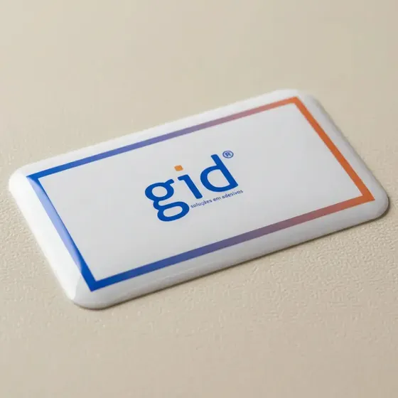 100 Etiqueta Adesivo Resinado Personalizado 5x3 Cm