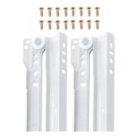 Corrediça 40cm Branca Para Gavetas C/parafusos (2 Pares) Branco