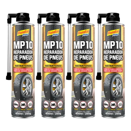 4 Reparo Pneu Instantâneo Furo Veda Enche Carro Moto Bike