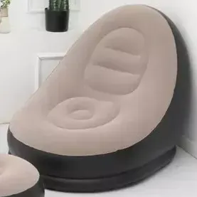 Sofá Poltrona Inflável Puff Oi-vida Conjunto Bom Praia Marrom