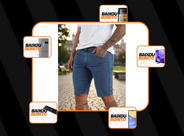 Bermuda Jeans Masculina Skinny Super Lycra Linha Premium