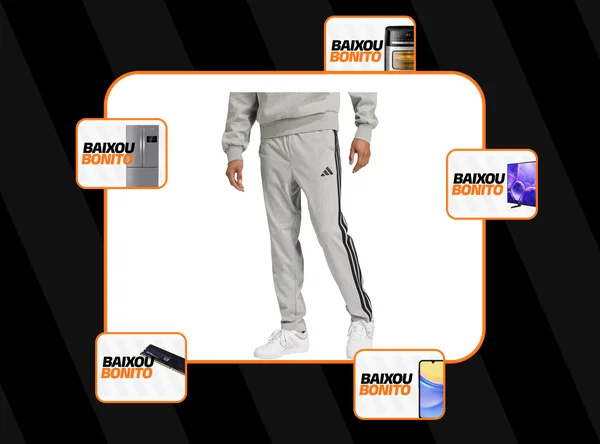 Calça Malha Simples Essentials Três Listras adidas