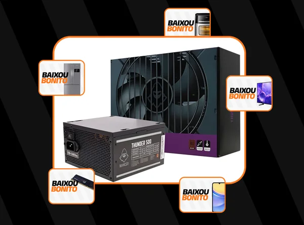 Fonte Mancer Thunder 500w Bronze 80 Plus, Mcr-thr500-bl01 Cor Preto