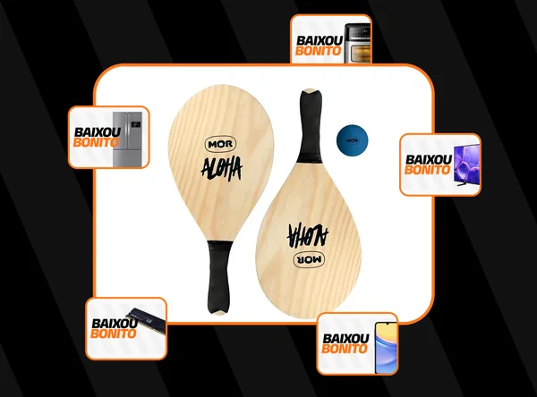 Frescobol De Madeira Aloha 3699 - Mor