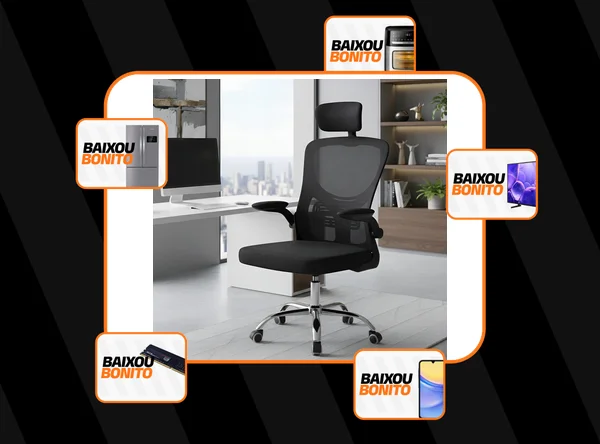 Cadeira Escritório Business Com Encosto De Cabeça Giratória Ergonômica Mesh Marca Home House