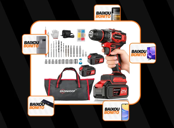 Furadeira Parafusadeira A Bateria Impacto Brushless 21v Vermelho 110/127/220v 60hz