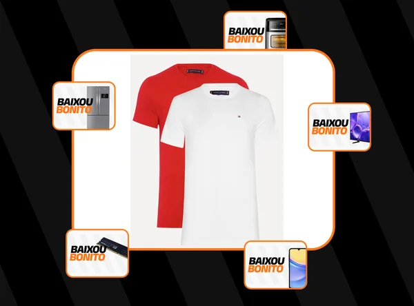 Kit Camisetas Tommy Hilfiger Essential Vermelha/branca